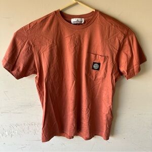 Stone Island Pocket T Shirt Tee Sz L Burnt Orange Soft Cotton Authentic!